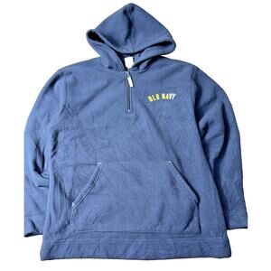 Old Navy Boys Youth Blue Fleece Sweater Quarter Zip Size 14 Vintage